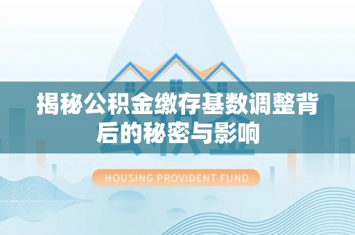 金城揭秘公积金缴存基数调整背后的秘密与影响