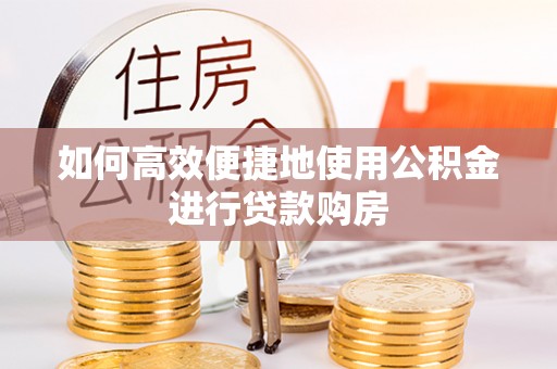 金城如何高效便捷地使用公积金进行贷款购房