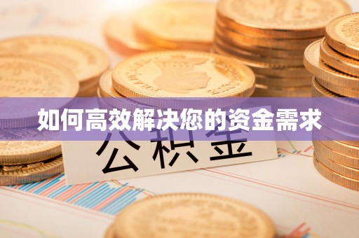 金城如何高效解决您的资金需求